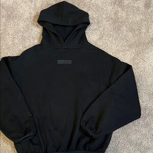 Boys Fear of God Essentials black hoodie sweatshirt